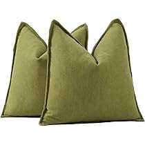 シェニールダイニングシートきクッション　グリーン　4枚セット Amazon.co.jp: Madizz 模様付き シェニール クッションカバー 2